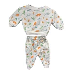 5/$25 Colorful Dinosaur Sweatsuit - Chickpea - 0-3mo